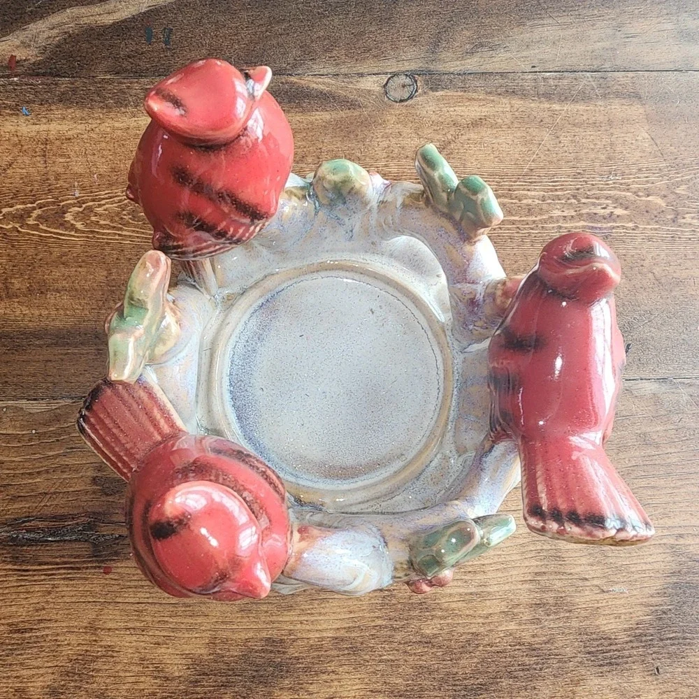 Three Cardinal‎ Ceramic Candle Holder